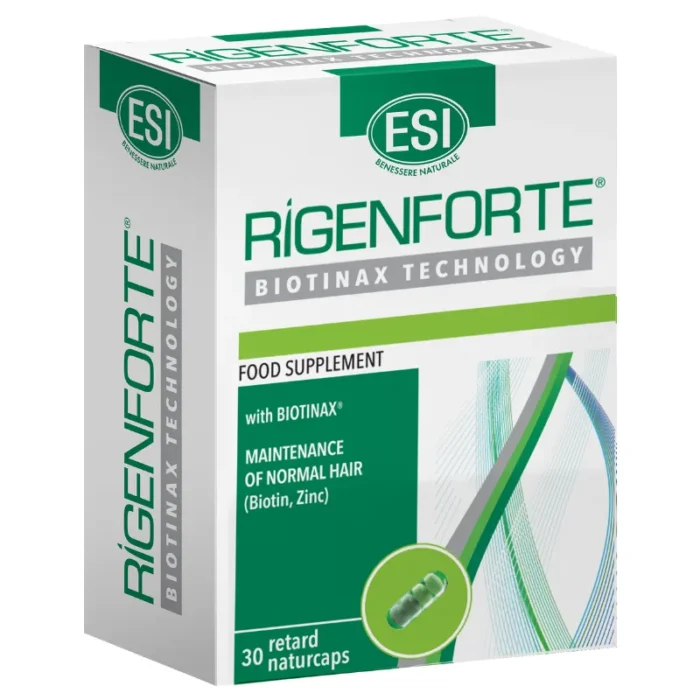 Rigenforte Hair Supplement, 30 Naturcaps- Biotinax Formula with Biotin, Zinc, Copper, Vit E & Selenium for Strong Hair & Nails, Slow Release, Natural Ingredients, Reduces Hair Loss & Boosts Elasticity