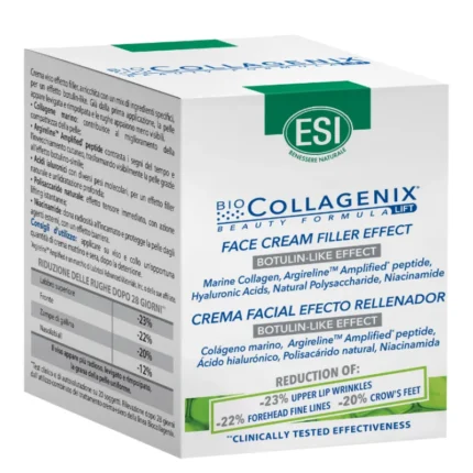 Biocollagenix Anti-Aging Face Filler Cream – Botulin-Like Effect with Argireline, Marine Collagen & Hyaluronic Acid, 50ml – Reduces Wrinkles, Firming, Hydrates & Brightens, Lightweight & Non-Greasy
