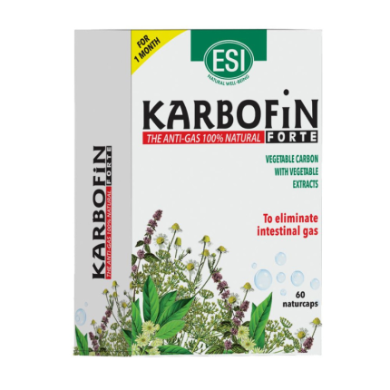 Karbofin Forte Charcoal Capsules for Gas and Bloating | Activated Charcoal Gas Relief Supplements with Fennel and Chamomile | Herbal Anti Flatulence and Digestion Support | Vegan Naturcaps